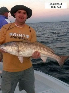 Starting the day off with a #20 Redfish on the line!!!