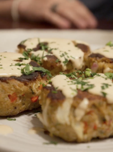 Crab Cakes with Slap Ya Mama Aioli